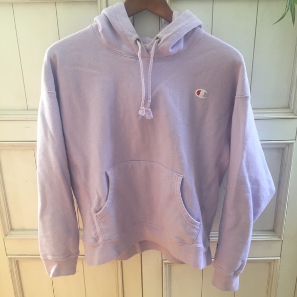 lavender reverse weave hoodie
